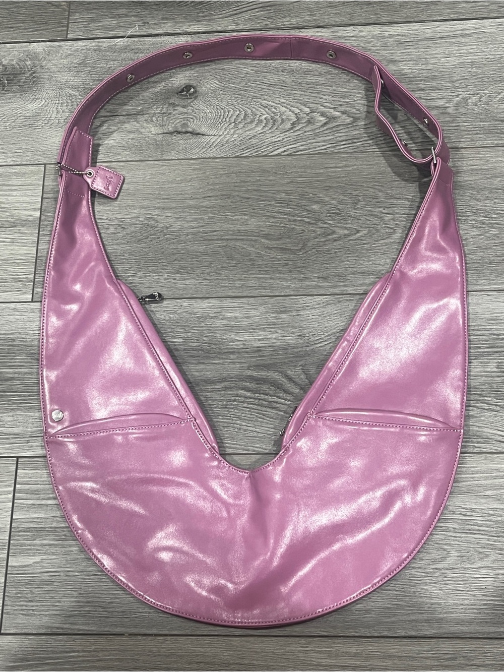 Rare SASH BAG India Holiday 2023 Purple Metallic Faux Leather Crossbody